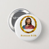 Römer 8:28 Designs Button (Vorne & Hinten)
