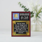 Römer 8 28 Goldbeleuchtetes Buchstabenangebot Feiertagspostkarte (Stehend Vorderseite)