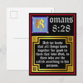 Römer 8 28 Goldbeleuchtetes Buchstabenangebot Feiertagspostkarte (Vorne/Hinten)