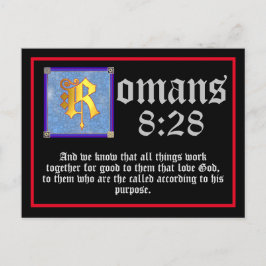 Römer 8 28 Goldbeleuchtetes Buchstabenangebot Postkarte