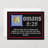 Römer 8 28 Goldbeleuchtetes Buchstabenangebot Postkarte (Vorne/Hinten)