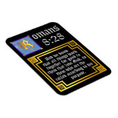 Römer 8:28 Goldenes, beleuchtetes BuchstabenBibela Magnet (Rechte Seite)
