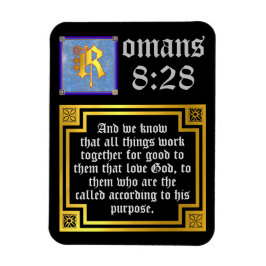 Römer 8:28 Goldenes, beleuchtetes BuchstabenBibela Magnet