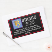 Römer 8:28 Goldenes, beleuchtetes BuchstabenBibela Rechteckiger Aufkleber (Umschlag)