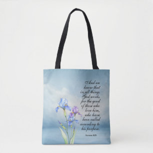 Römer 8:28 Iris-Aquarell  Tasche