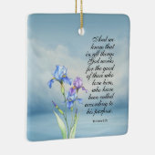 Römer 8:28 Iris Wasserfarbe Keramikornament (Rechts)