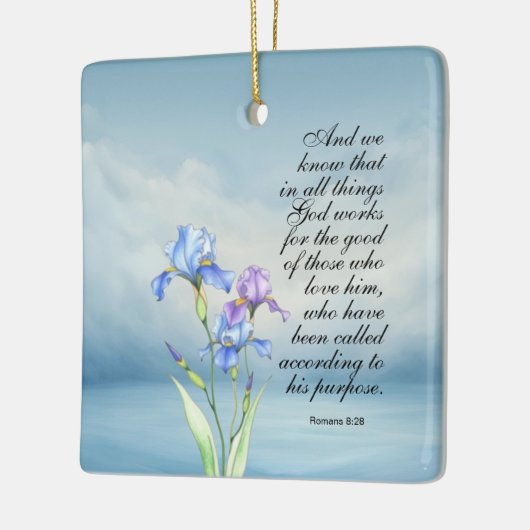 Römer 8:28 Iris Wasserfarbe Keramikornament (Links)
