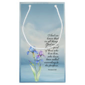 Römer 8:28 Iris Wasserfarbe Kleine Geschenktüte (Rückseite)