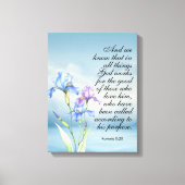 Römer 8:28 Iris Wasserfarbe Leinwanddruck (Vorderseite)