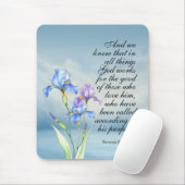 Römer 8:28 Iris Wasserfarbe Mousepad (Mit Mouse)