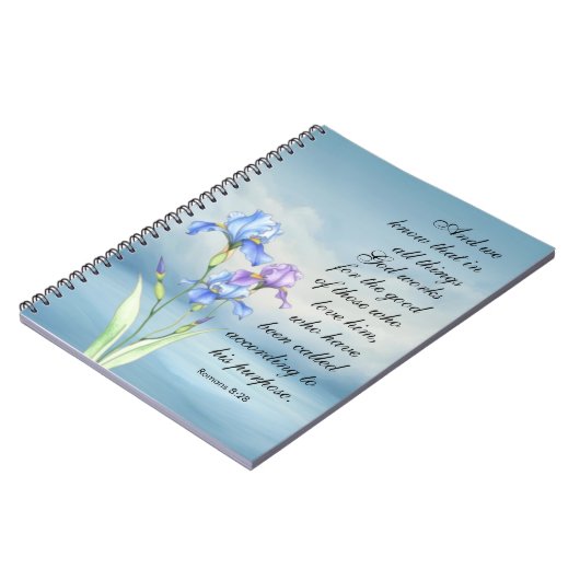 Römer 8:28 Iris Wasserfarbe Notizblock (Linke Seite)