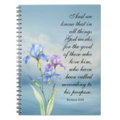 Römer 8:28 Iris Wasserfarbe Notizblock (Vorderseite)
