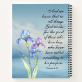 Römer 8:28 Iris Wasserfarbe Notizblock (Rückseite)