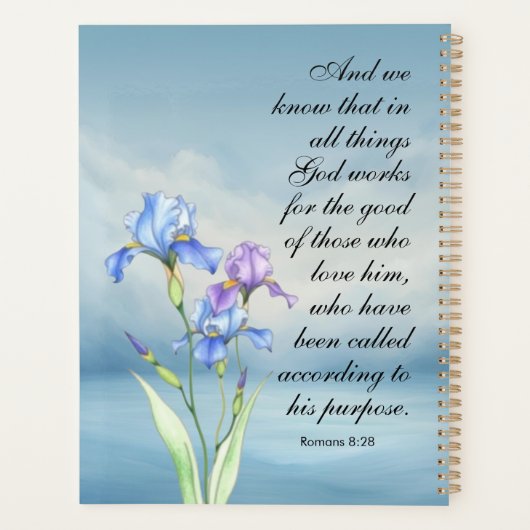 Römer 8:28 Iris Wasserfarbe Planer (Rückseite)