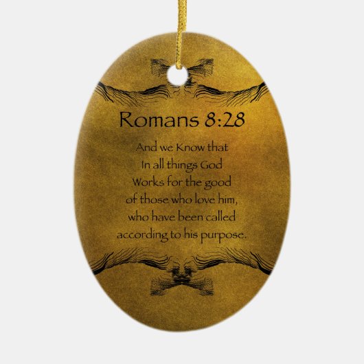 Römer-8:28 Keramik Ornament (Vorne)