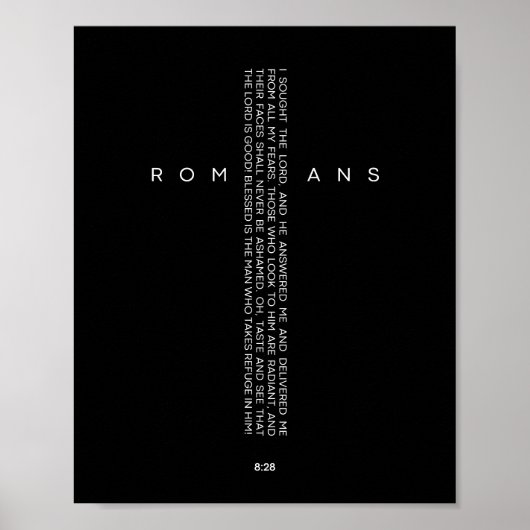 Römer 8:28 Kreuzschrift Kunst Poster (Vorne)