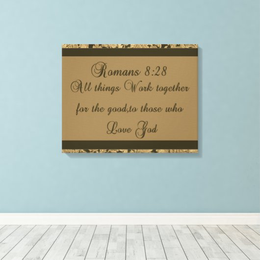 Römer 8:28 leinwanddruck (Insitu (Holzboden))