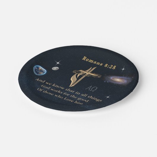 Römer 8:28 pappteller (Schrägansicht)