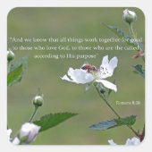 Römer 8:28 quadratischer aufkleber (Vorderseite)
