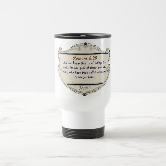 Römer 8,28 Schild Christliche Reisetasche Tasse (Mittel)