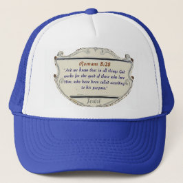 Römer 8:28 Schild Christlicher Trucker Hut Truckerkappe