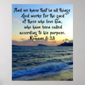 Römer 8:28 Wir wissen, dass in allem Christlich Poster (Vorne)