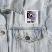 Römer 8:31 Cyberpunk Hand Of God Glitch Art Button (Beispiel)