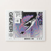 Römer 8:31 Cyberpunk Hand Of God Glitch Art Puzzle (Horizontal)