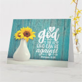 Römer 8:31 Wenn Gott für uns ist, der gegen uns se Karte (Gelbe Blume)