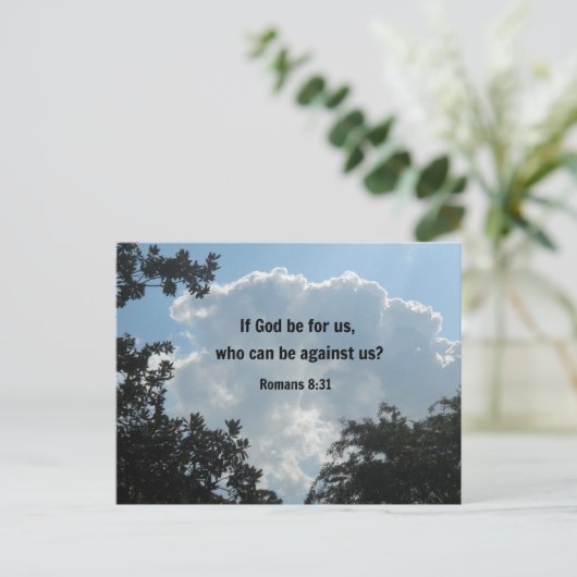 Römer 8:31 Wenn Gott für uns sein soll.. Postkarte (Stehend Vorderseite)