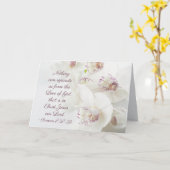 Römer 8:38-39 Liebe der Gottsbibel Weiße Orchideen Karte (Gelbe Blume)