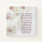 Römer 8:39 Liebe der Gottsbibel Weiße Orchideen Notizblock (Rückseite)