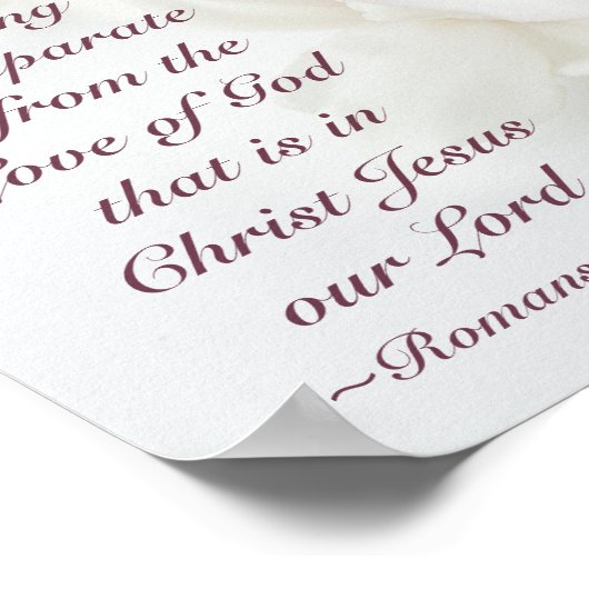 Römer 8:39 Liebe der Gottsbibel Weiße Orchideen Poster (Ecke)