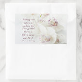 Römer 8:39 Liebe der Gottsbibel Weiße Orchideen Rechteckiger Aufkleber (Tasche)