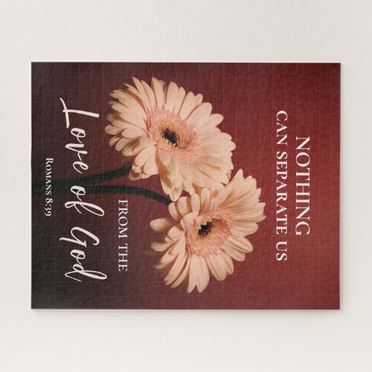 Römer 8 39 Liebe des Verses Gottes Rosa Braun Puzzle (Horizontal)