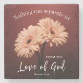 Römer 8 39 Liebe des Verses Gottes Rosa Braun Steinuntersetzer (Vorderseite)