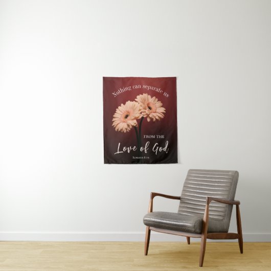 Römer 8 39 Liebe des Verses Gottes Rosa Braun Wandteppich (Beispiel)