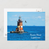 Romer Shoal Lighthouse New York Harbor Postcard Postkarte (Vorne/Hinten)