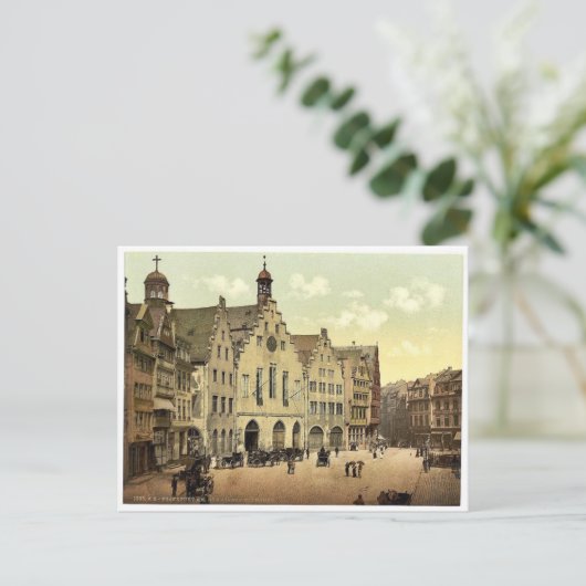 Romerberg mit Romer, Frankfort am Main (d.h. Fran Postkarte (Stehend Vorderseite)