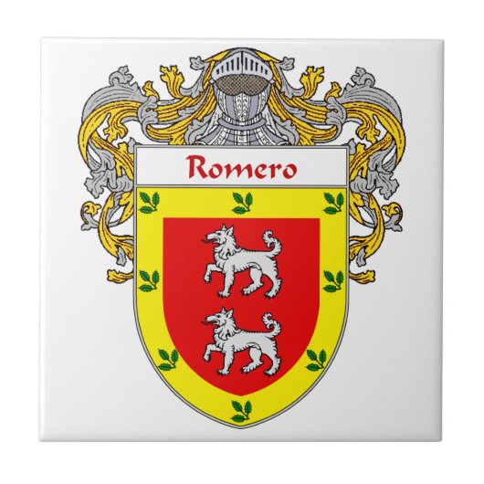 Romero Wappen/Familienwappen Fliese (Vorderseite)