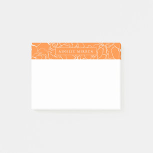 Römerorange einfach blumenreich Personalisiert Post-it Klebezettel