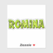 Romina Name Kiwi Design Aufkleber Sticker (Blatt)