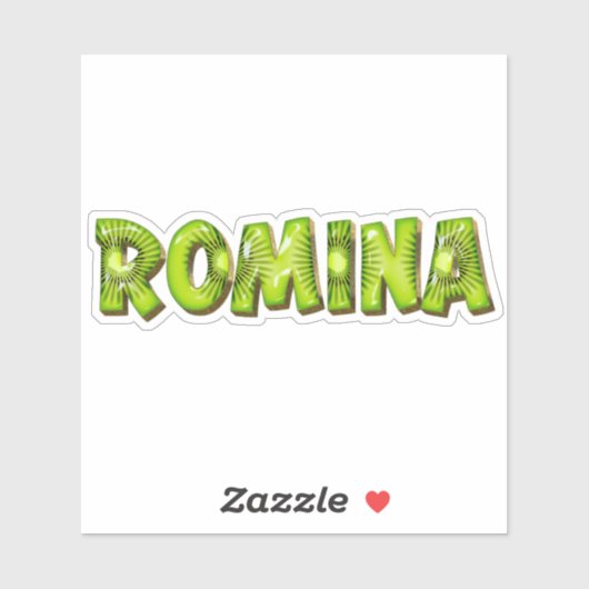 Romina Name Kiwi Design Aufkleber Sticker (Blatt)