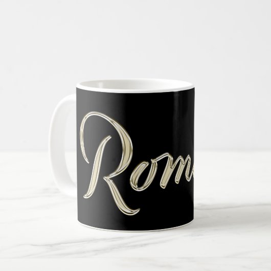 Romina white gold Handwriting Tasse Kaffeetasse (Vorderseite Links)