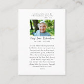 Römisch-katholische Beerdigung / Gedenkkarte Platzkarte (Rückseite)