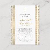 Römisch-katholische Hochzeitskarte Platzkarte (Rückseite)