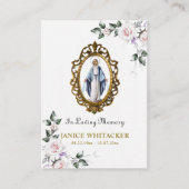 Römisch-katholische Jungfrau Mary Funerary Prayer Platzkarte (Vorderseite)
