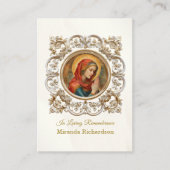 Römisch-katholische Jungfrau Mary Funerary Prayer Platzkarte (Vorderseite)