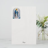 Römisch-katholische Jungfrau Mary Rote Rosen angep Briefpapier (Stehend Vorderseite)