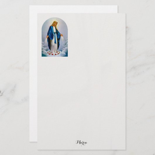 Römisch-katholische Jungfrau Mary Rote Rosen angep Briefpapier (Vorne/Hinten)